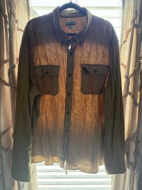 Lightweight Olive Button-Front Shirt Jacket - Ocean Current